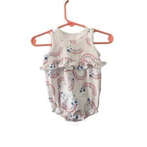 Cat and Jack Girls 0-3 month 4th of July Summer Romper Outfit USA
